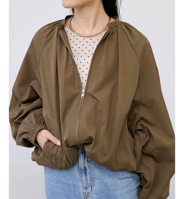  「《WEB限定アイテム》バルーンデザインノーカラーブルゾン」|ブルゾン・スタジャン|