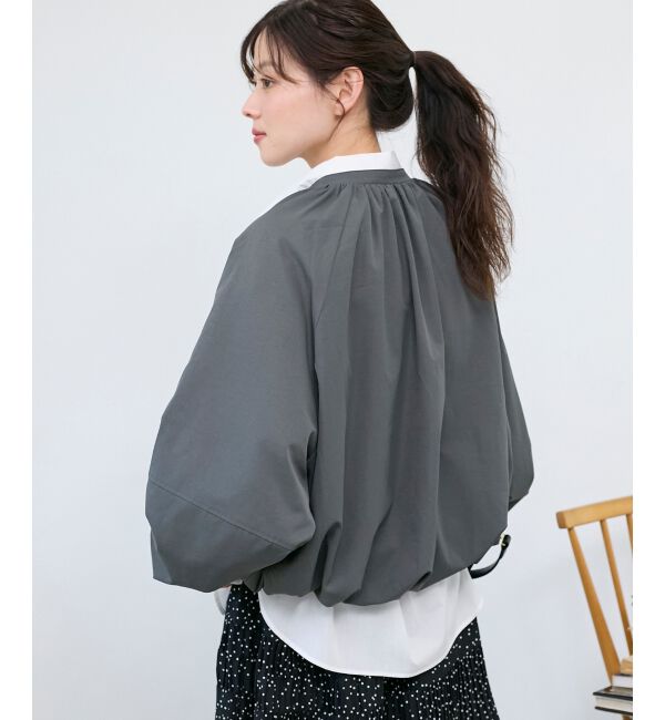  「《WEB限定アイテム》バルーンデザインノーカラーブルゾン」|ブルゾン・スタジャン|