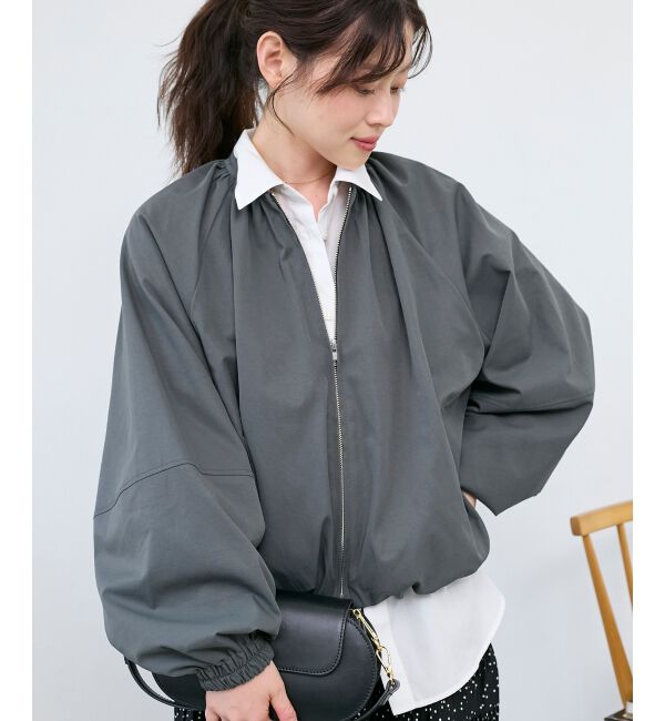  「《WEB限定アイテム》バルーンデザインノーカラーブルゾン」|ブルゾン・スタジャン|