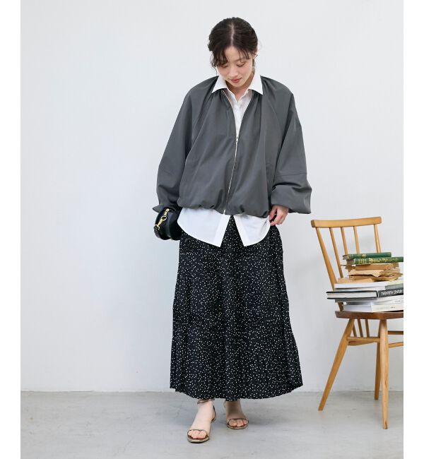  「《WEB限定アイテム》バルーンデザインノーカラーブルゾン」|ブルゾン・スタジャン|