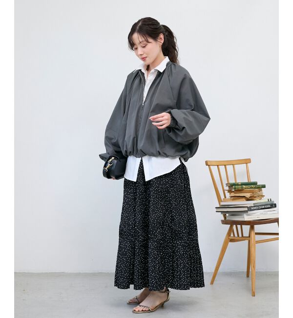  「《WEB限定アイテム》バルーンデザインノーカラーブルゾン」|ブルゾン・スタジャン|