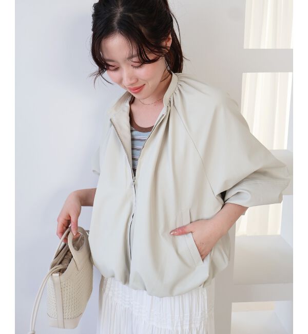  「《WEB限定アイテム》バルーンデザインノーカラーブルゾン」|ブルゾン・スタジャン|