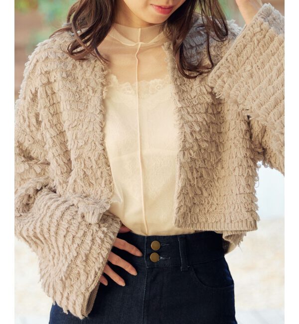 MAJESTICLEGON「ミニループショートカーデ」|カーディガン|