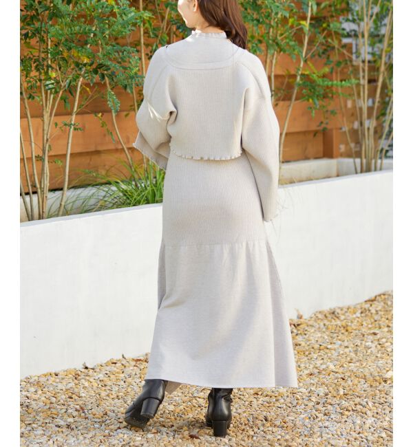 MAJESTICLEGON「プレートカーデsetニットワンピ」|ワンピース|