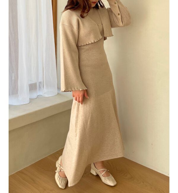 MAJESTICLEGON「プレートカーデsetニットワンピ」|ワンピース|