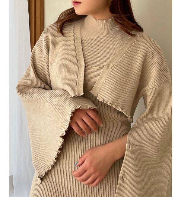 MAJESTICLEGON「プレートカーデsetニットワンピ」|ワンピース|