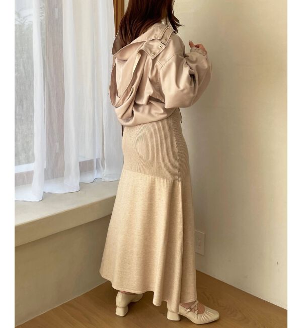 MAJESTICLEGON「プレートカーデsetニットワンピ」|ワンピース|