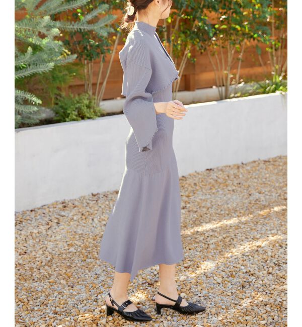MAJESTICLEGON「プレートカーデsetニットワンピ」|ワンピース|