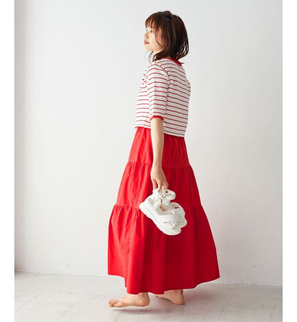 MAJESTICLEGON「クロップドボーダーカーディガン」|カーディガン|