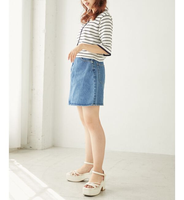 MAJESTICLEGON「クロップドボーダーカーディガン」|カーディガン|