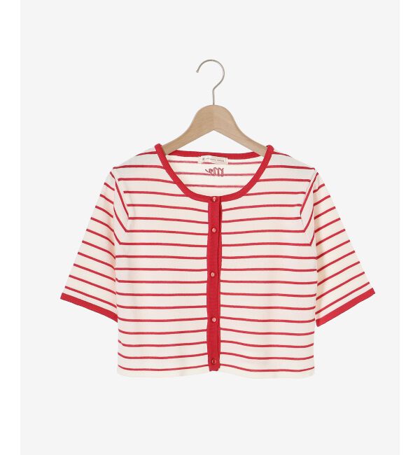 MAJESTICLEGON「クロップドボーダーカーディガン」|カーディガン|