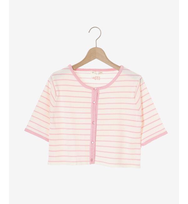 MAJESTICLEGON「クロップドボーダーカーディガン」|カーディガン|