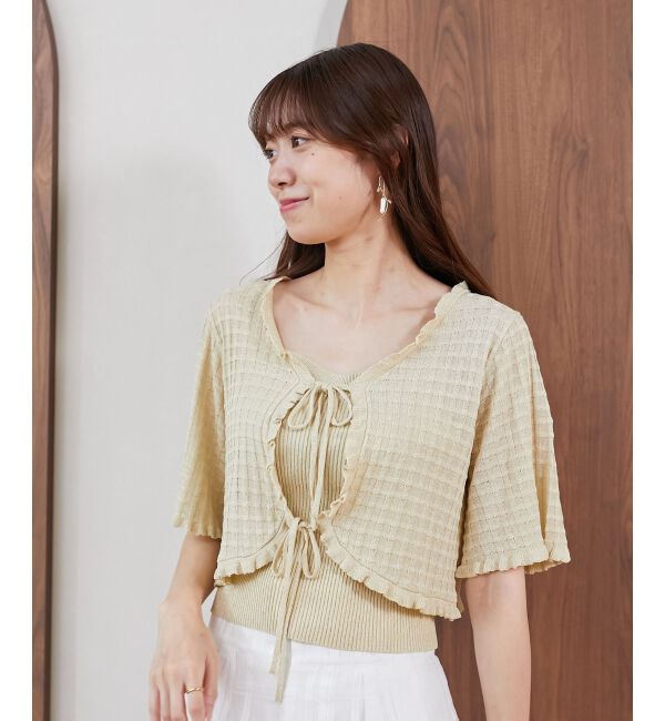 MAJESTICLEGON「キャミセットプチフリルカーディガン」|カーディガン|