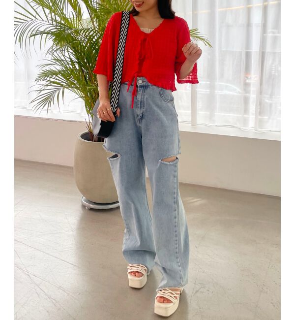 MAJESTICLEGON「キャミセットプチフリルカーディガン」|カーディガン|