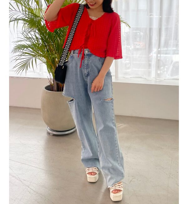 MAJESTICLEGON「キャミセットプチフリルカーディガン」|カーディガン|