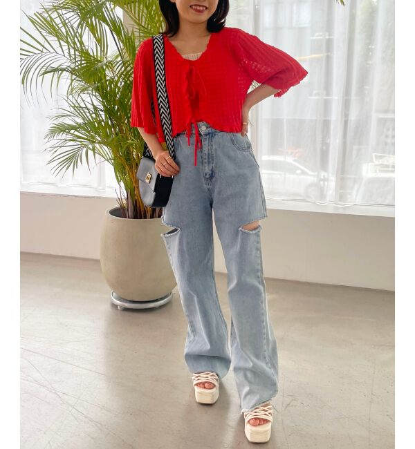 MAJESTICLEGON「キャミセットプチフリルカーディガン」|カーディガン|