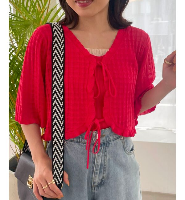 MAJESTICLEGON「キャミセットプチフリルカーディガン」|カーディガン|