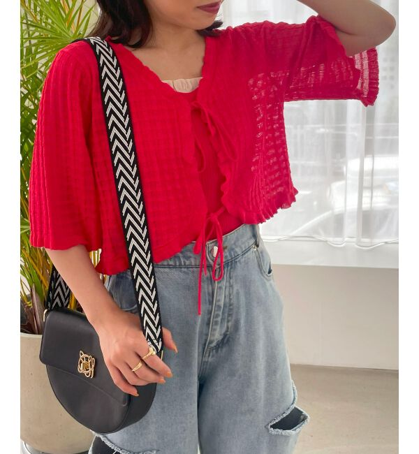 MAJESTICLEGON「キャミセットプチフリルカーディガン」|カーディガン|