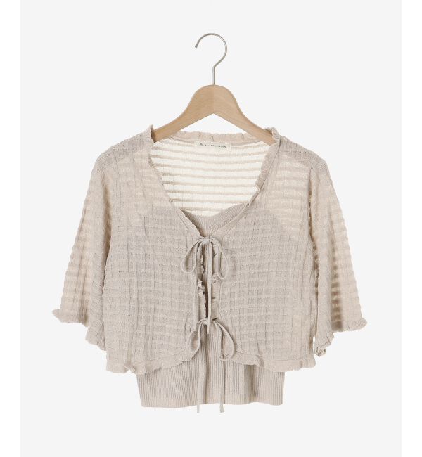 MAJESTICLEGON「キャミセットプチフリルカーディガン」|カーディガン|