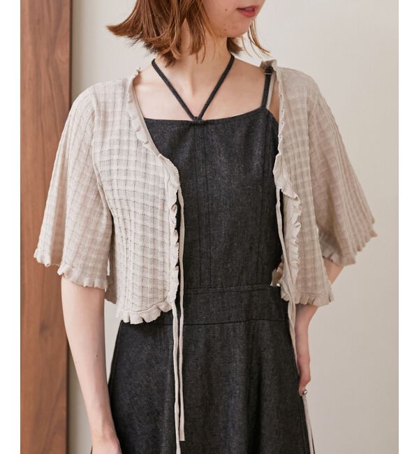 MAJESTICLEGON「キャミセットプチフリルカーディガン」|カーディガン|