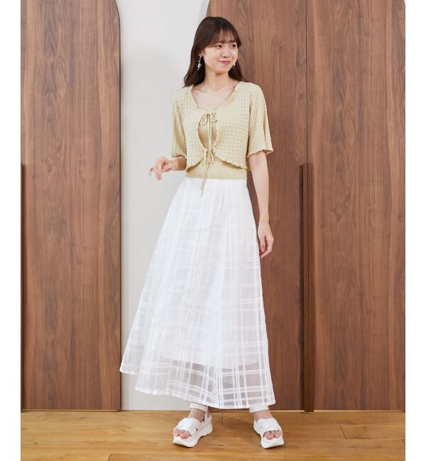 MAJESTICLEGON「キャミセットプチフリルカーディガン」|カーディガン|