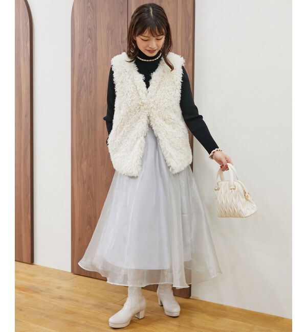 MAJESTICLEGON「シャイニーレイヤードスカート」|スカート|