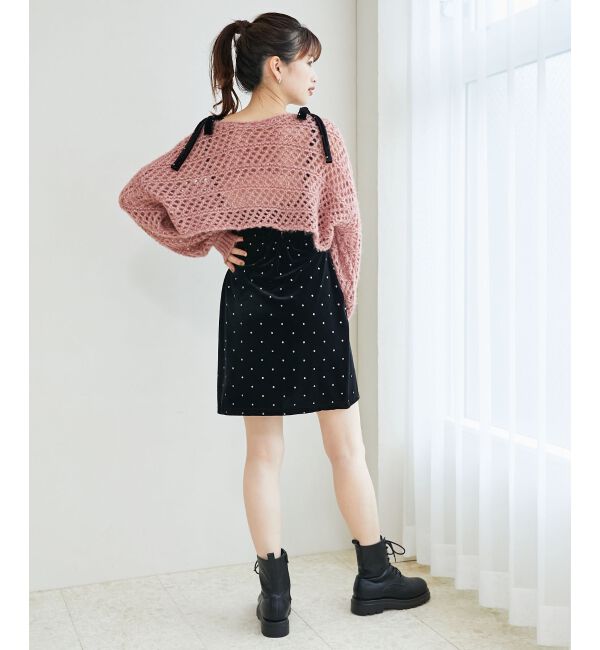 MAJESTICLEGON「キラキラドットベロアワンピース」|ワンピース|