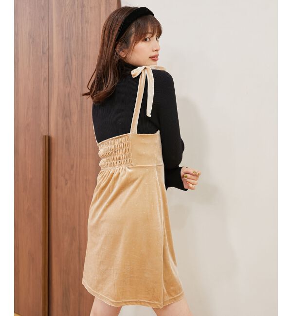 MAJESTICLEGON「キラキラドットベロアワンピース」|ワンピース|