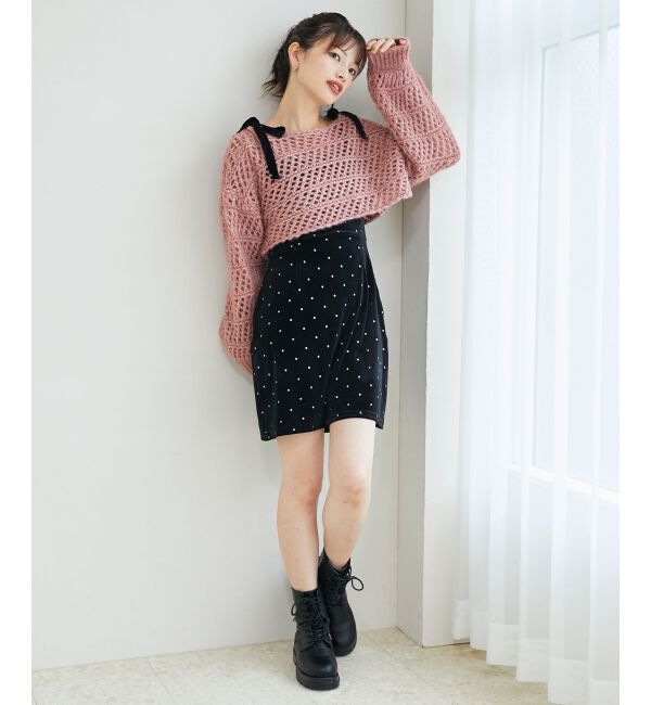MAJESTICLEGON「キラキラドットベロアワンピース」|ワンピース|