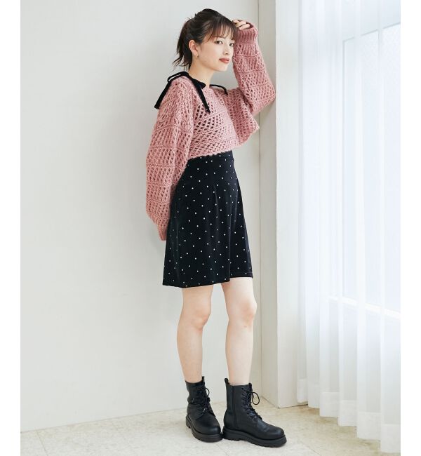 MAJESTICLEGON「キラキラドットベロアワンピース」|ワンピース|