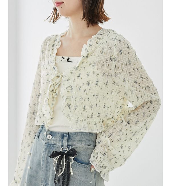 MAJESTICLEGON「レースカーデ&times;リボンインナーセット」|カーディガン|