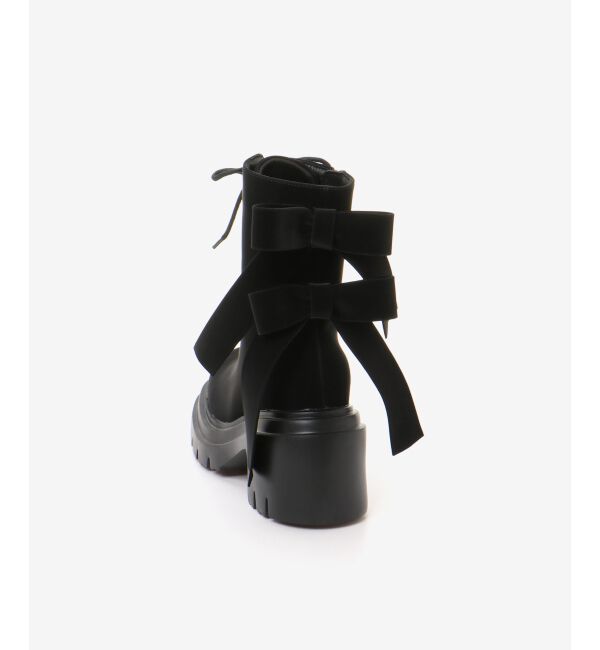 MAJESTICLEGON「ダブルリボンレースアップブーツ」|ショートブーツ|