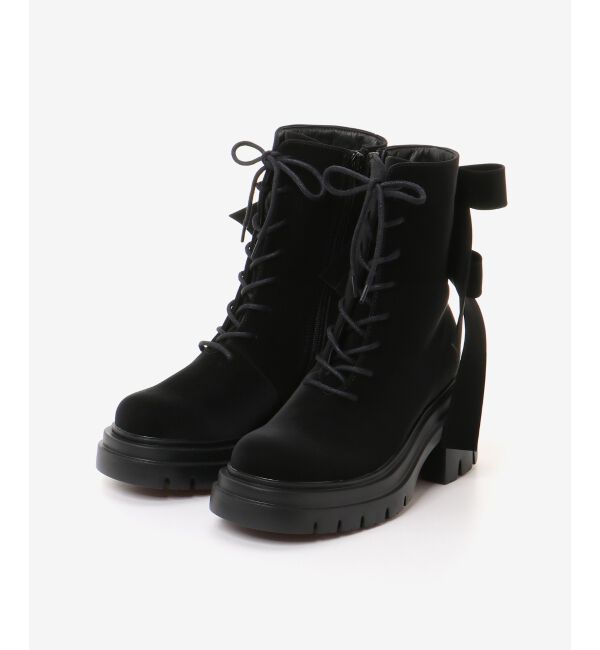 MAJESTICLEGON「ダブルリボンレースアップブーツ」|ショートブーツ|
