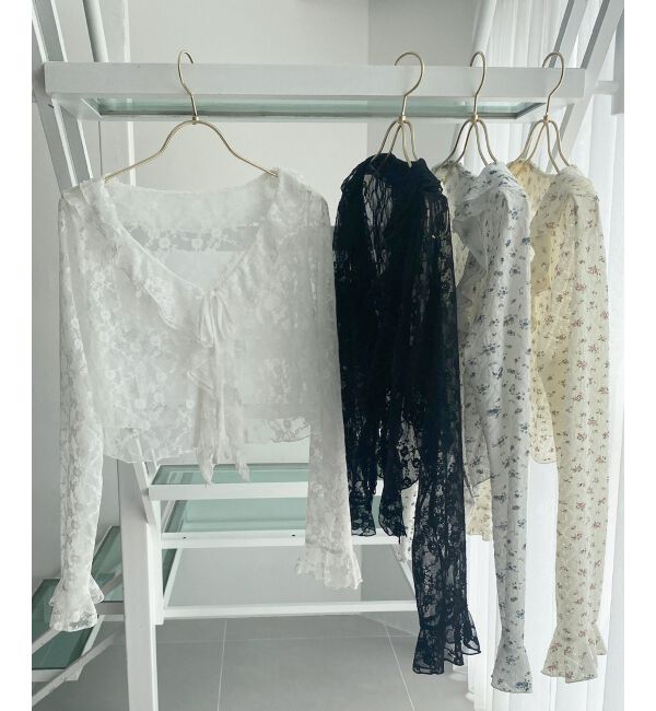  「◎フリルカラーリボンカーディガン」|カーディガン|