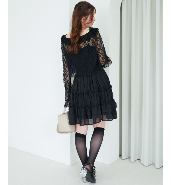  「◎フリルカラーリボンカーディガン」|カーディガン|