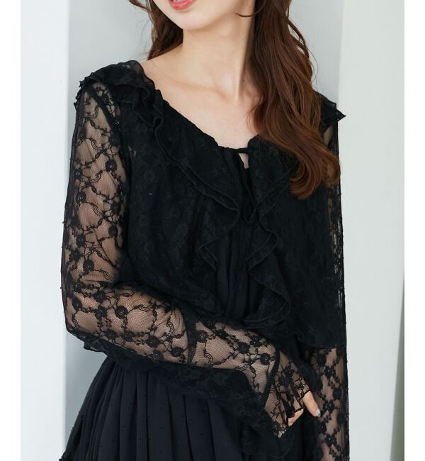  「◎フリルカラーリボンカーディガン」|カーディガン|