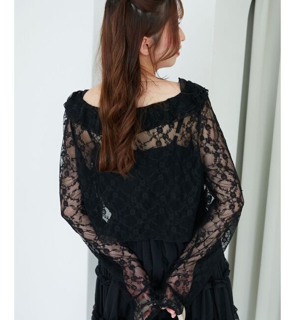  「◎フリルカラーリボンカーディガン」|カーディガン|