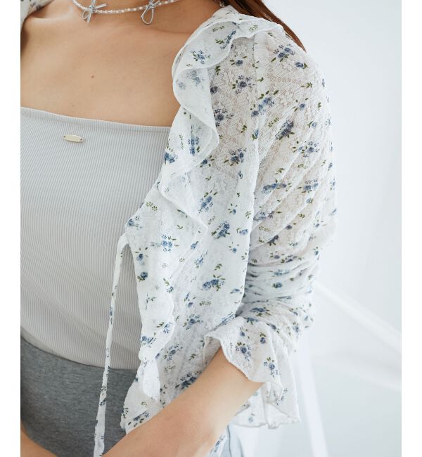  「◎フリルカラーリボンカーディガン」|カーディガン|