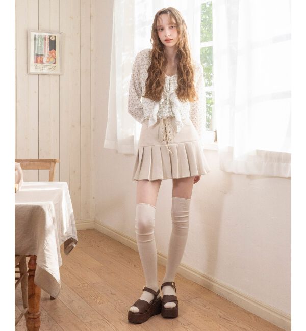  「◎フリルカラーリボンカーディガン」|カーディガン|