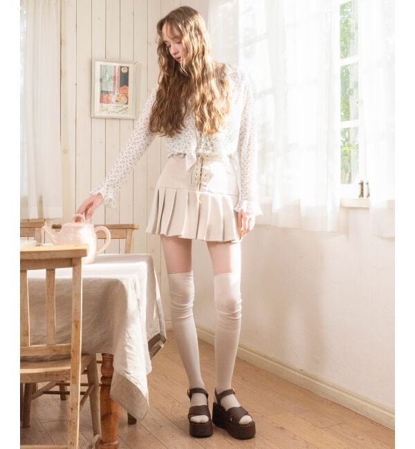  「◎フリルカラーリボンカーディガン」|カーディガン|