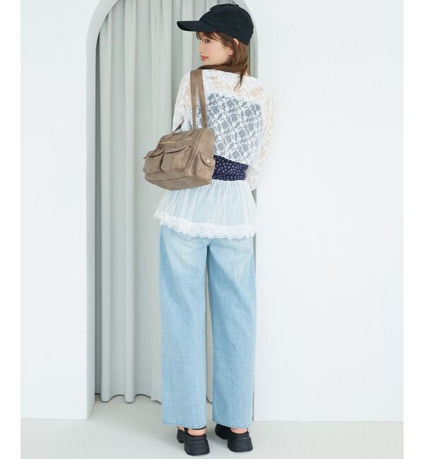  「◎フリルカラーリボンカーディガン」|カーディガン|