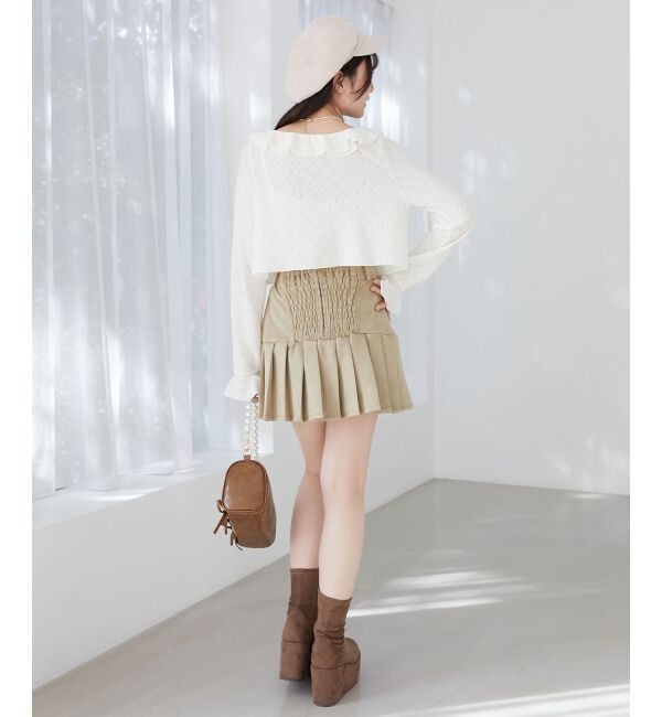  「◎フリルカラーリボンカーディガン」|カーディガン|