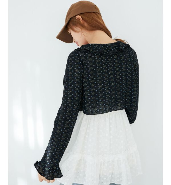  「◎フリルカラーリボンカーディガン」|カーディガン|