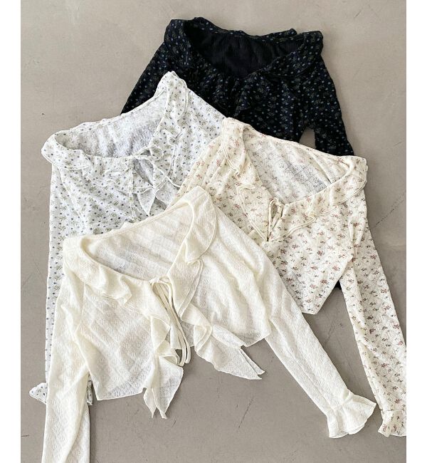  「◎フリルカラーリボンカーディガン」|カーディガン|