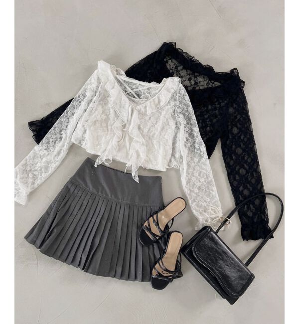  「◎フリルカラーリボンカーディガン」|カーディガン|