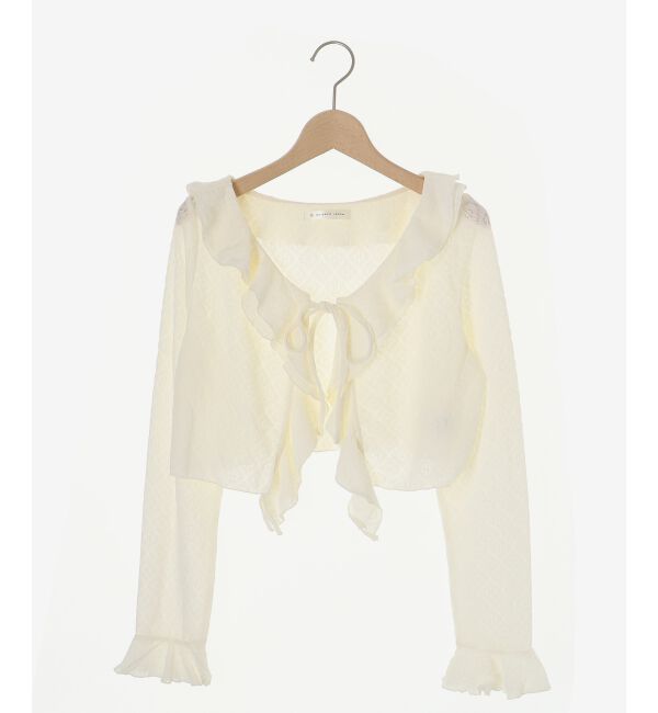  「◎フリルカラーリボンカーディガン」|カーディガン|