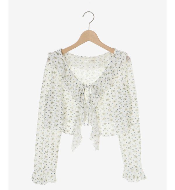  「◎フリルカラーリボンカーディガン」|カーディガン|