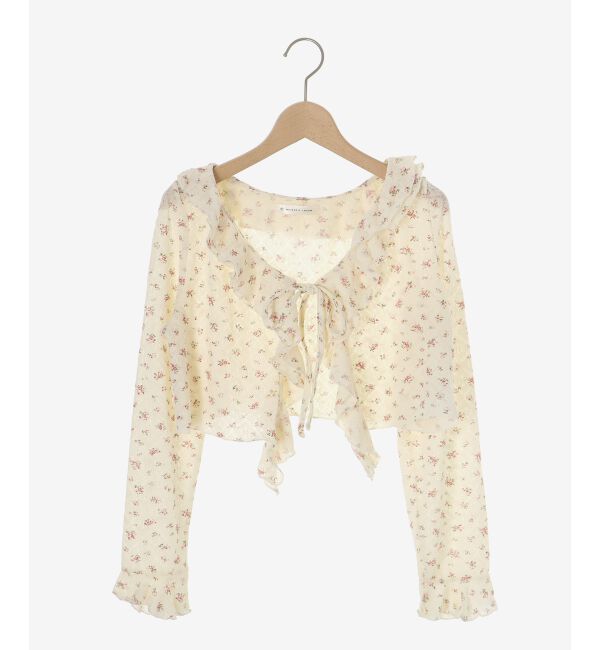  「◎フリルカラーリボンカーディガン」|カーディガン|