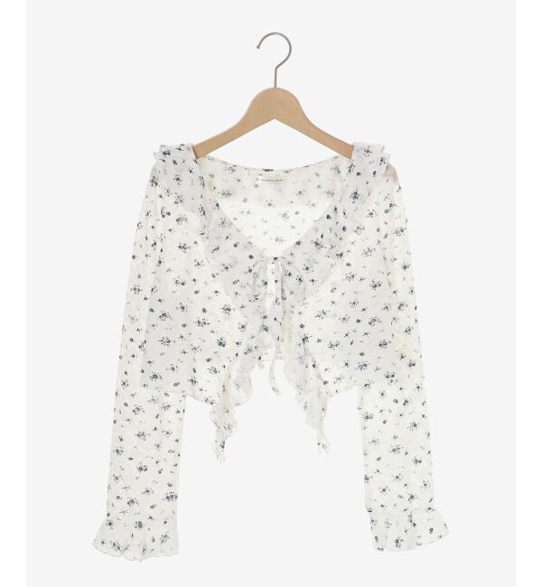  「◎フリルカラーリボンカーディガン」|カーディガン|