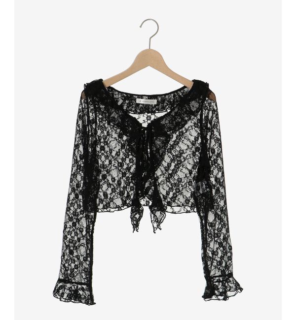  「◎フリルカラーリボンカーディガン」|カーディガン|